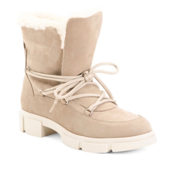 avellini Shoes - Avellini Made in Portugal Suede Leather Lace-Up Chunky Boots SZ 6.5 US Taupe